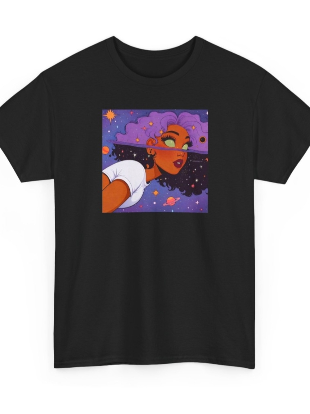 Cosmic Portrait Graphic Tee in Black